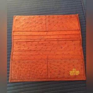 Santa Maria Made In Italy-Ostrich Leather Wallet/check Book Cover